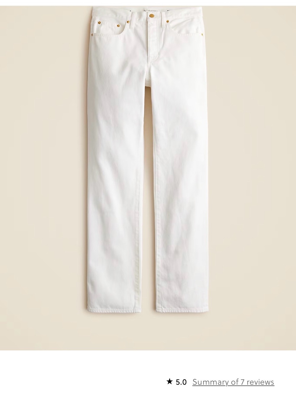 J. Crew ‘84 Slouchy Vintage-Inspired Straight White Jeans